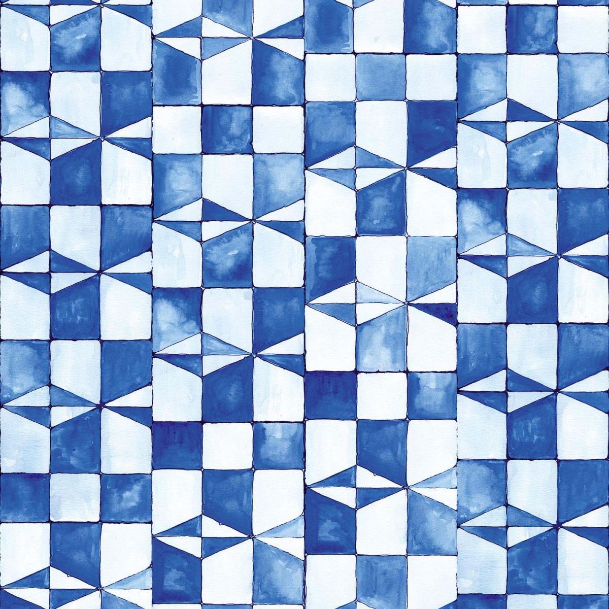 Tapet designer Geometrics Mediterranean Indigo Blue by Studio Toi et Moi, NLXL, 4.9mp / rola, Tapet Exclusivist