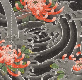 Tapet designer, rotund, Kiku Sui, Small by Kensho II, NLXL, 142cm Diametru
