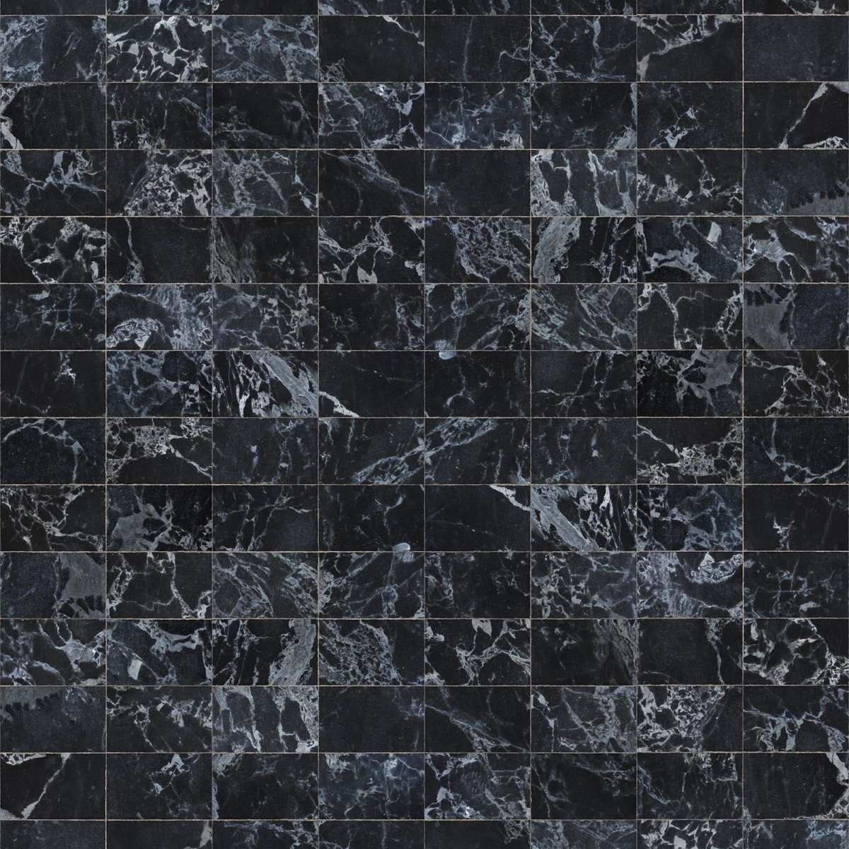 Tapet designer Materials Marble, Tiles 24.4x15.4cm, Black by Piet Hein Eek, NLXL, 4.9mp / rola, Tapet Exclusivist 