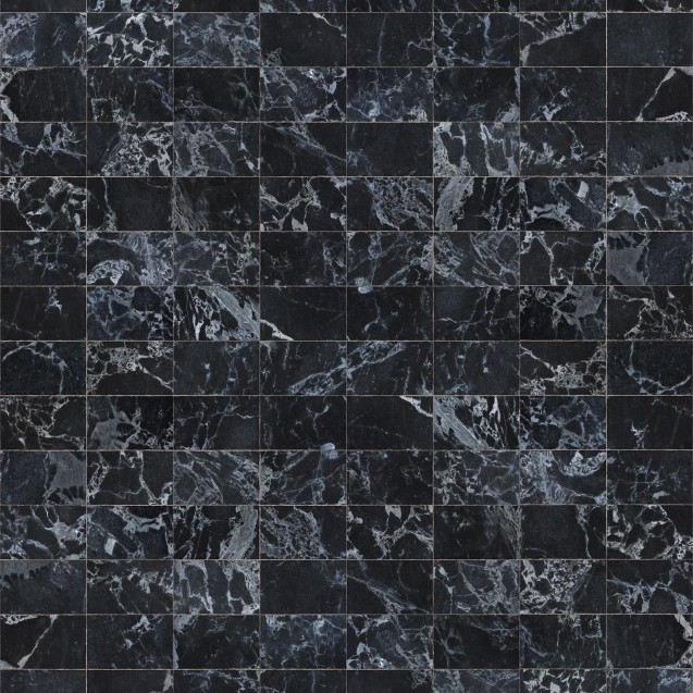 Tapet designer Materials Marble, Tiles 24.4x15.4cm, Black by Piet Hein Eek, NLXL, 4.9mp / rola