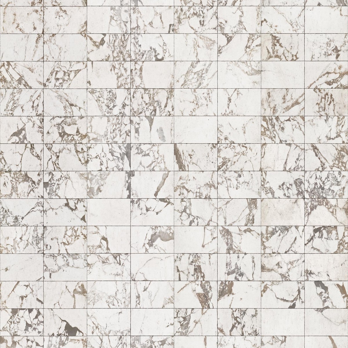 Tapet designer Materials Marble, Tiles 24.4x15.4cm, White by Piet Hein Eek, NLXL, 4.9mp / rola, Tapet Exclusivist 