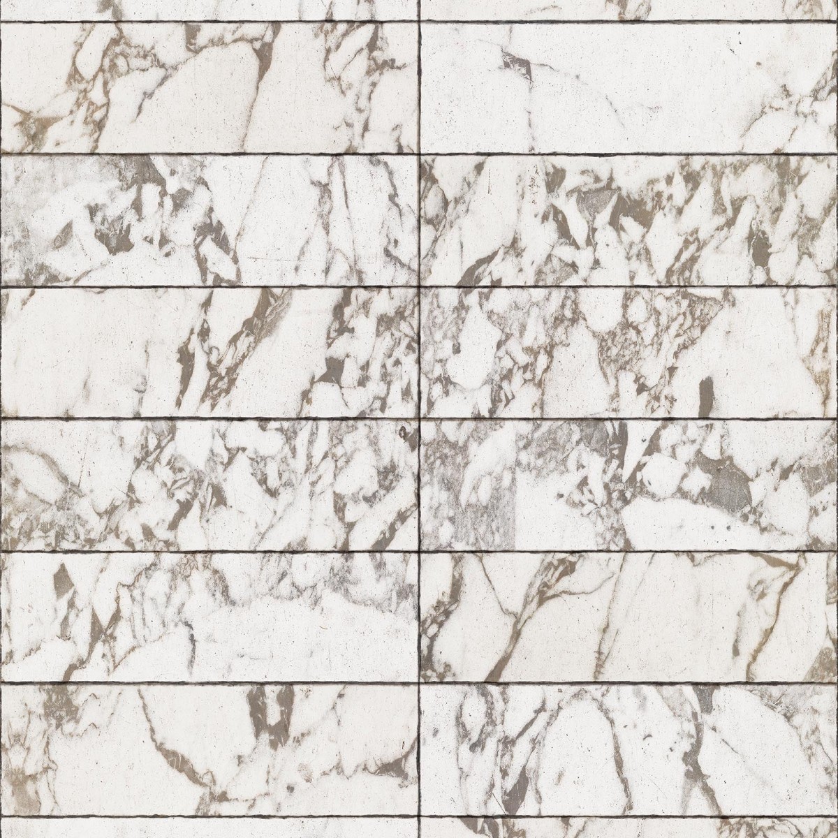 Tapet designer Materials Marble, Tiles 24.4x7.7cm, White by Piet Hein Eek, NLXL, 4.9mp / rola, Tapet Exclusivist 