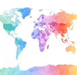 Fototapet  Harta Lumii colorată, personalizat, Photowall