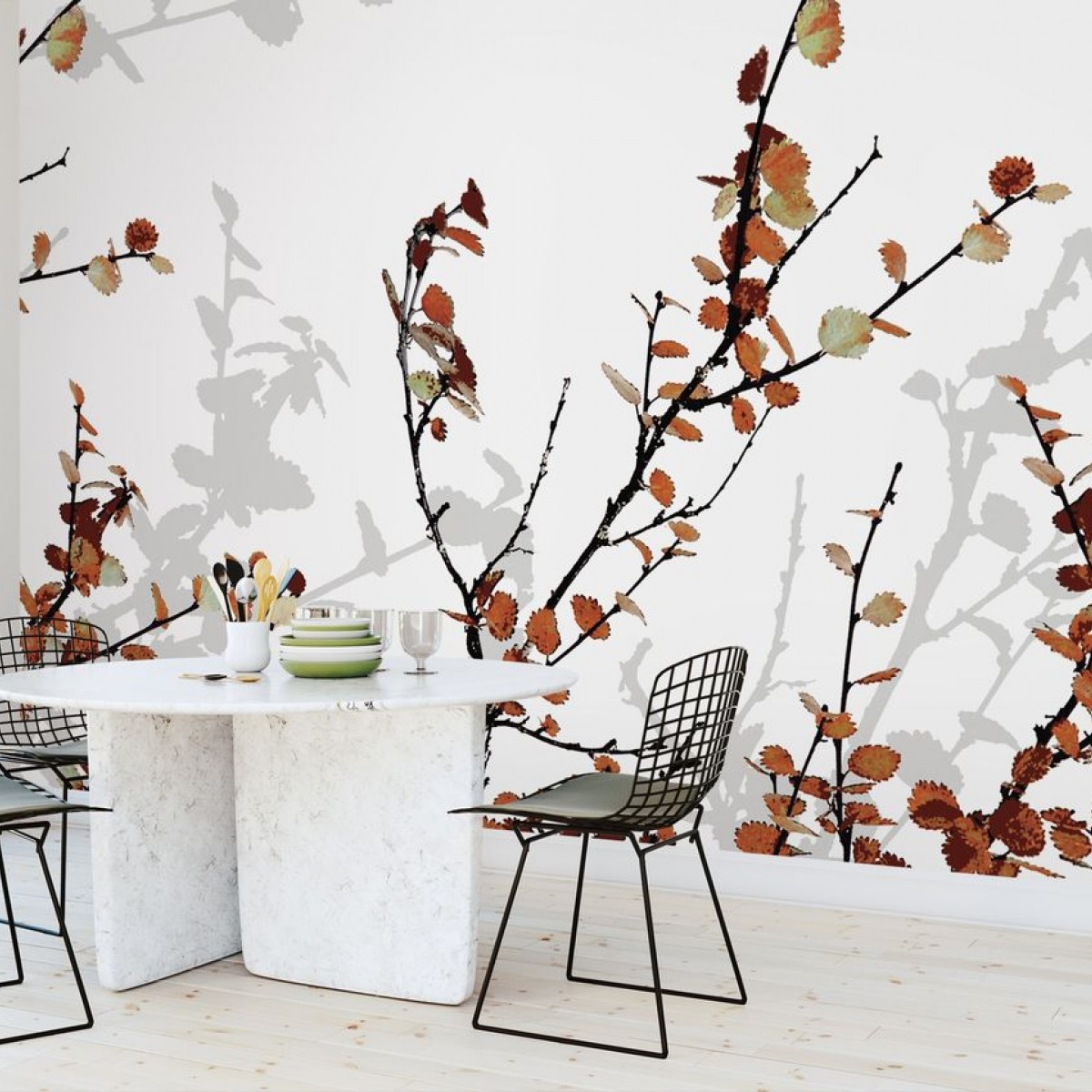 Fototapet Mountain Birch Orange, personalizat, Photowall