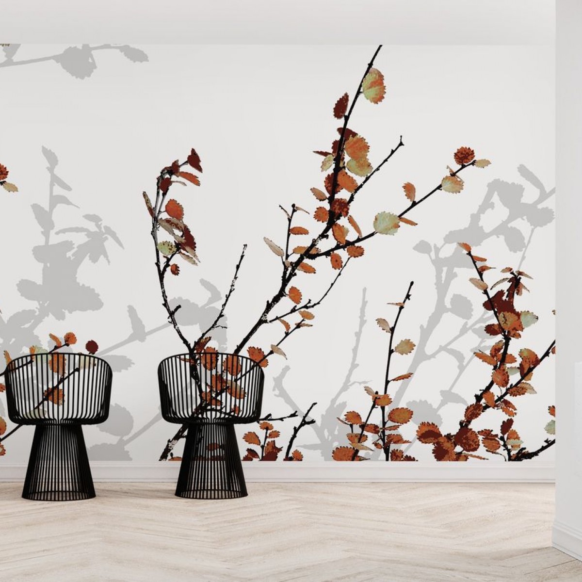 Fototapet Mountain Birch Orange, personalizat, Photowall