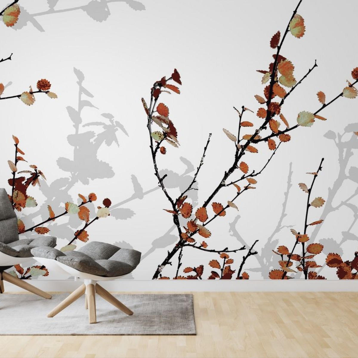 Fototapet Mountain Birch Orange, personalizat, Photowall