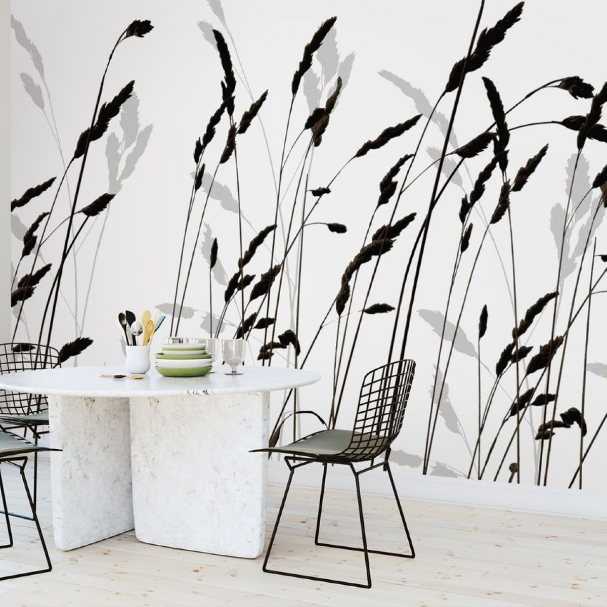 Fototapet Straw - Black, personalizat, Photowall
