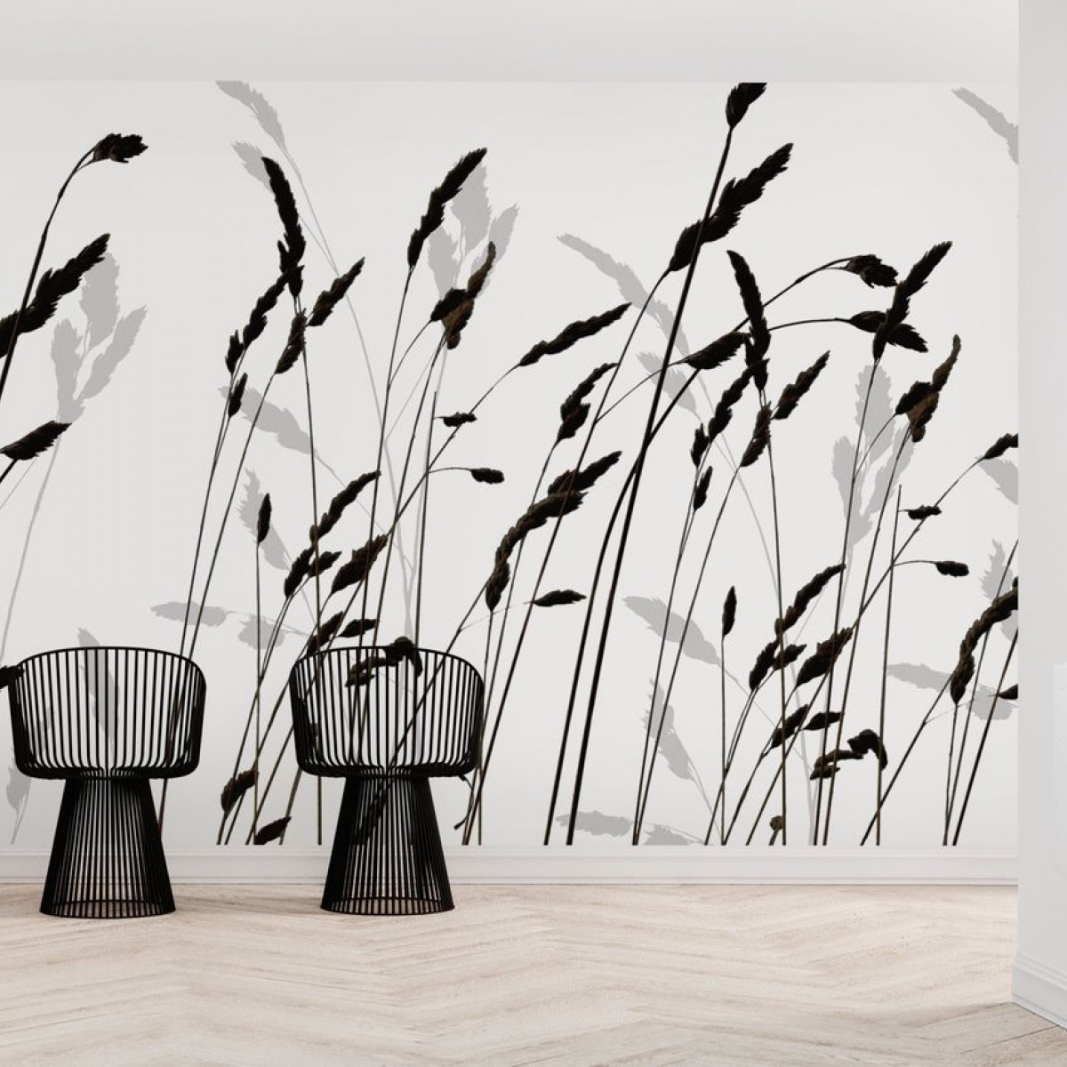 Fototapet Straw - Black, personalizat, Photowall