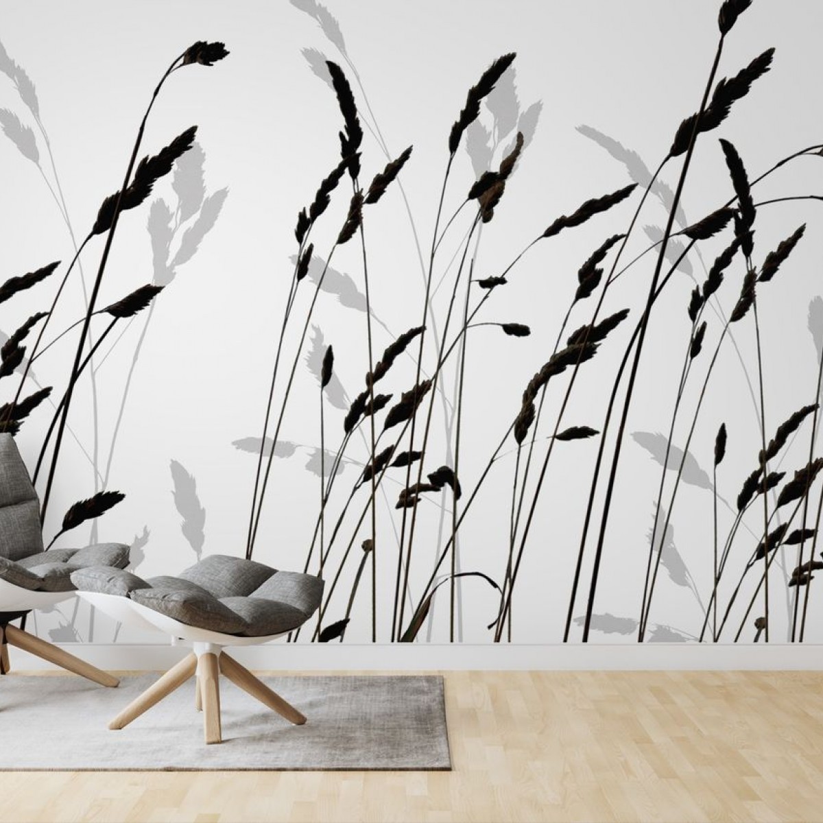 Fototapet Straw - Black, personalizat, Photowall