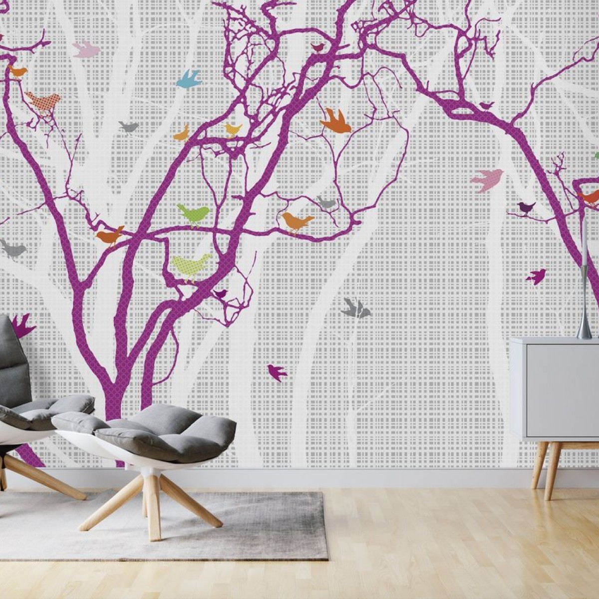 Fototapet Hide and Seek - Purple, personalizat, Photowall