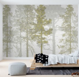 Foto tapet 3D Pădure, Ocru, personalizat, Photowall