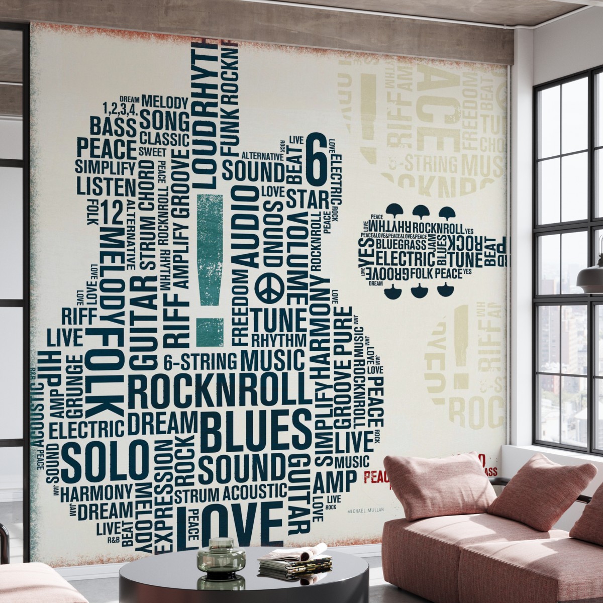Fototapet Type Guitar Square II, personalizat, Photowall