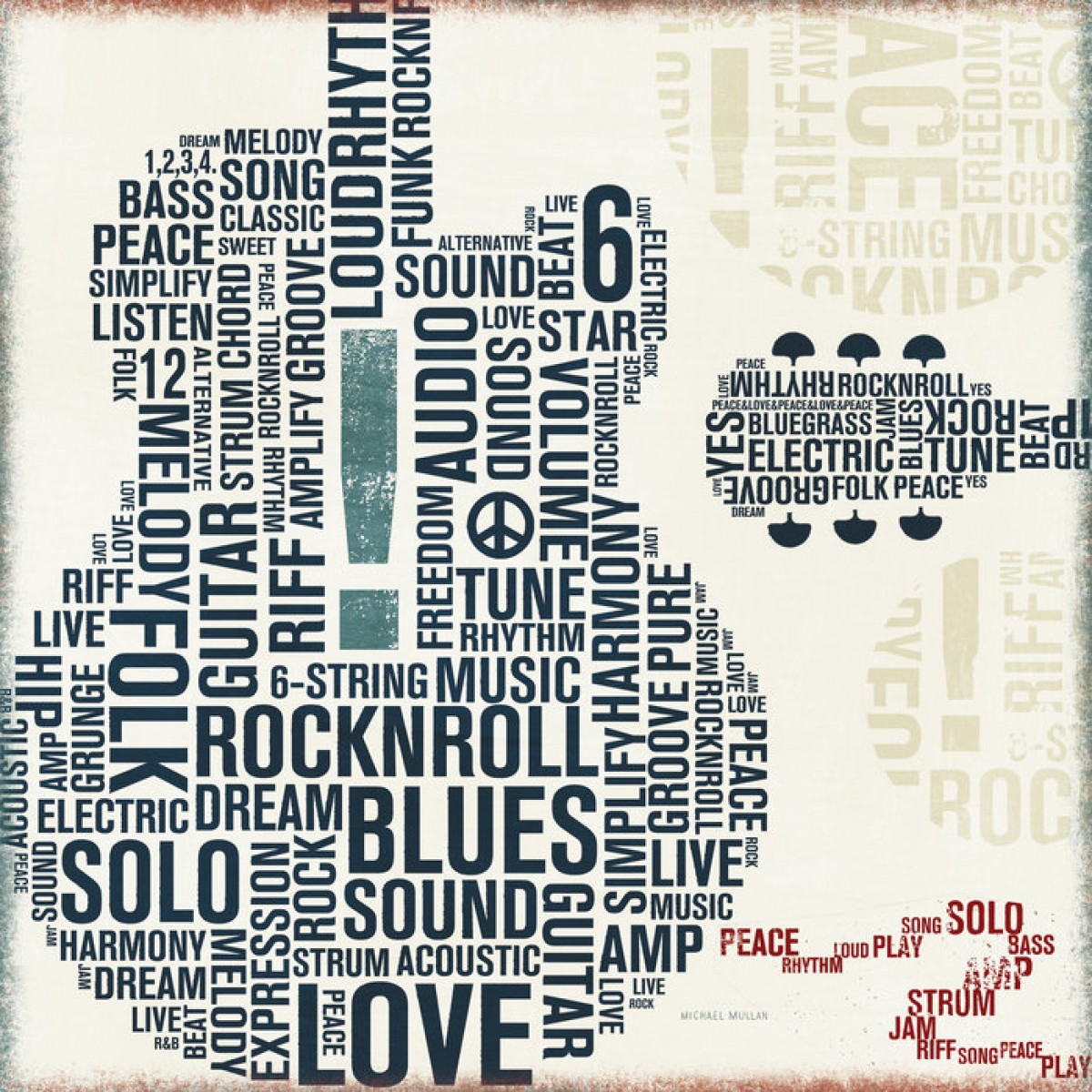 Fototapet Type Guitar Square II, personalizat, Photowall