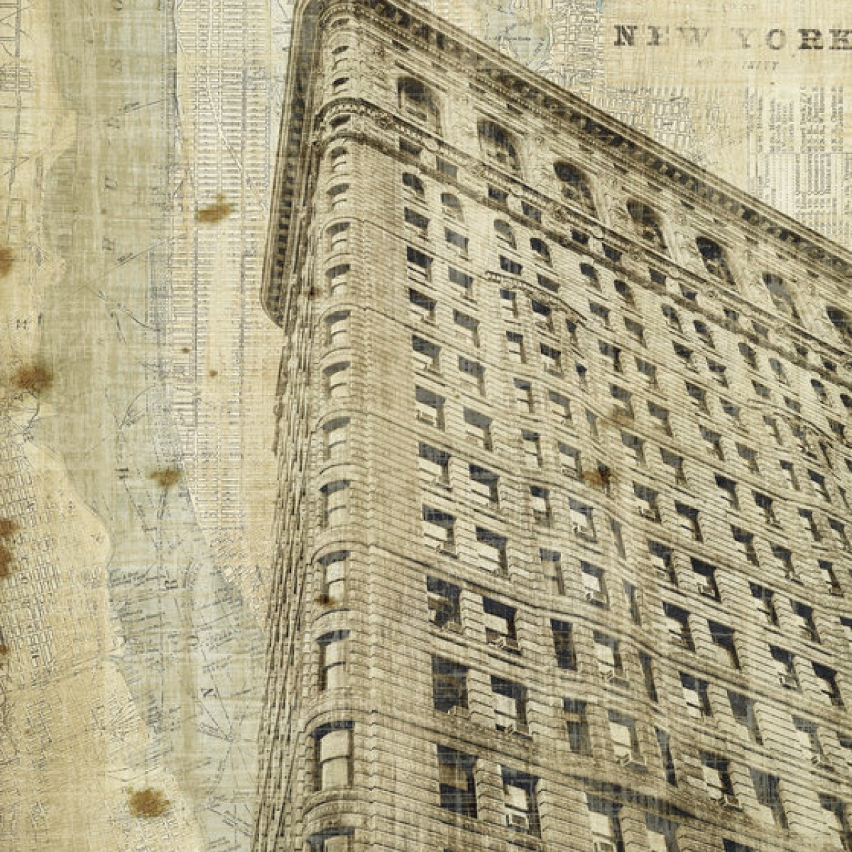 Fototapet Vintage New York Flat Iron, personalizat, Photowall