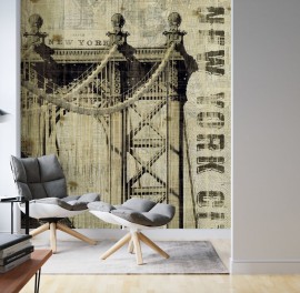 Fototapet Vintage New York Manhattan Bridge, personalizat, Photowall