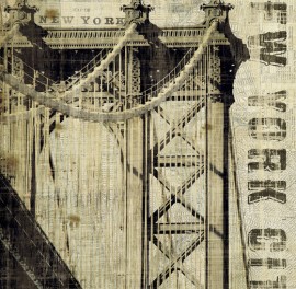 Fototapet Vintage New York Manhattan Bridge, personalizat, Photowall