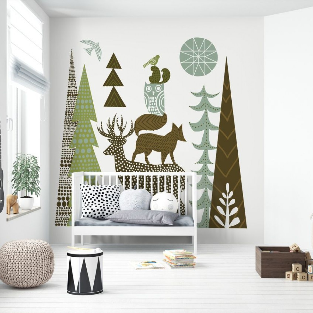 Fototapet Forest Folklore Green Animals 1, personalizat, Photowall