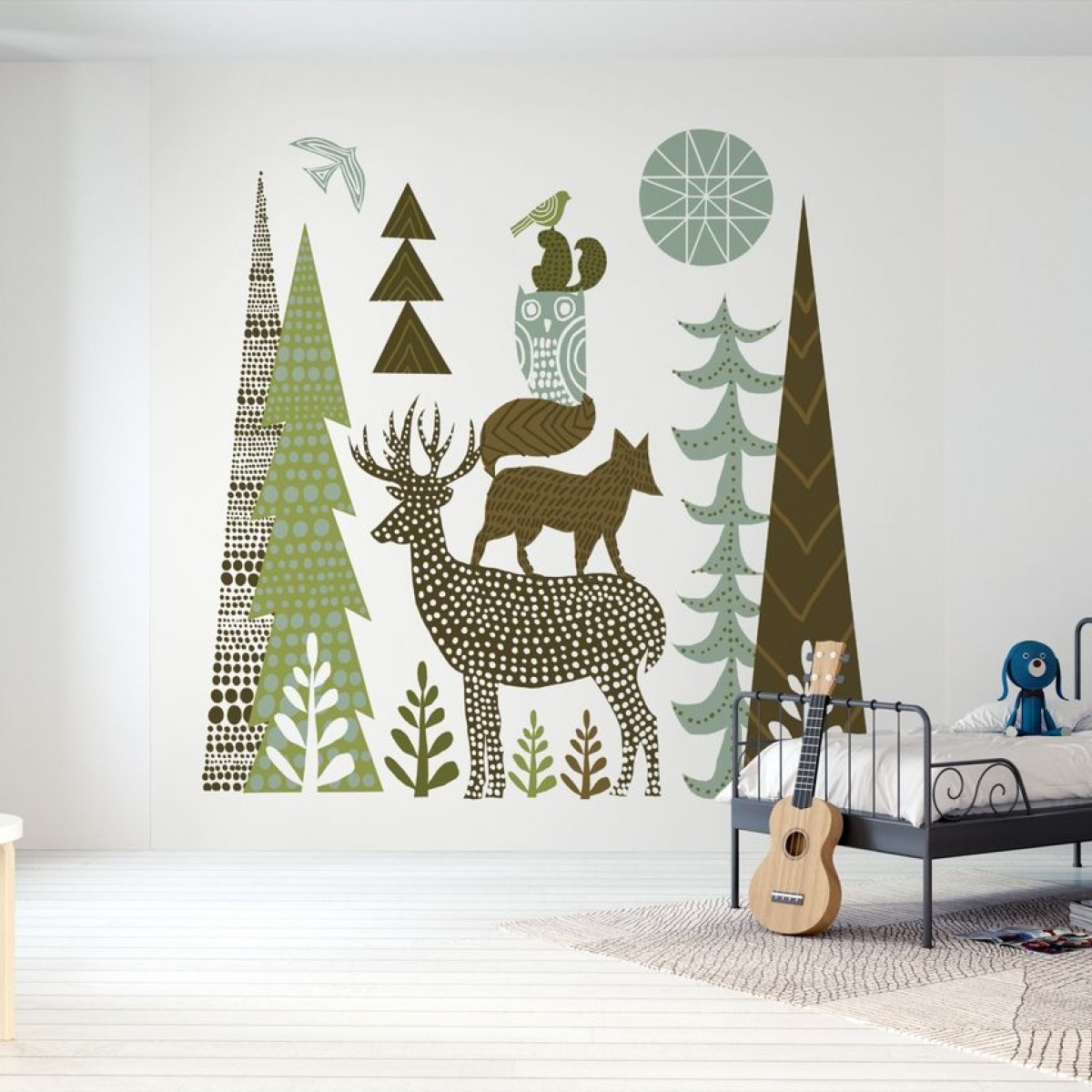 Fototapet Forest Folklore Green Animals 1, personalizat, Photowall