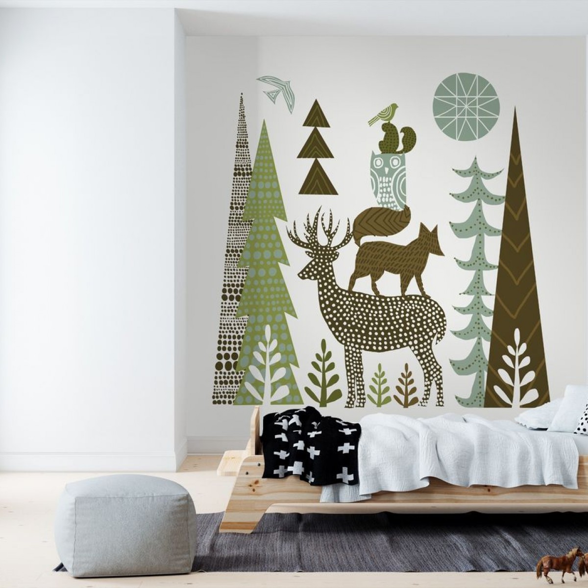 Fototapet Forest Folklore Green Animals 1, personalizat, Photowall