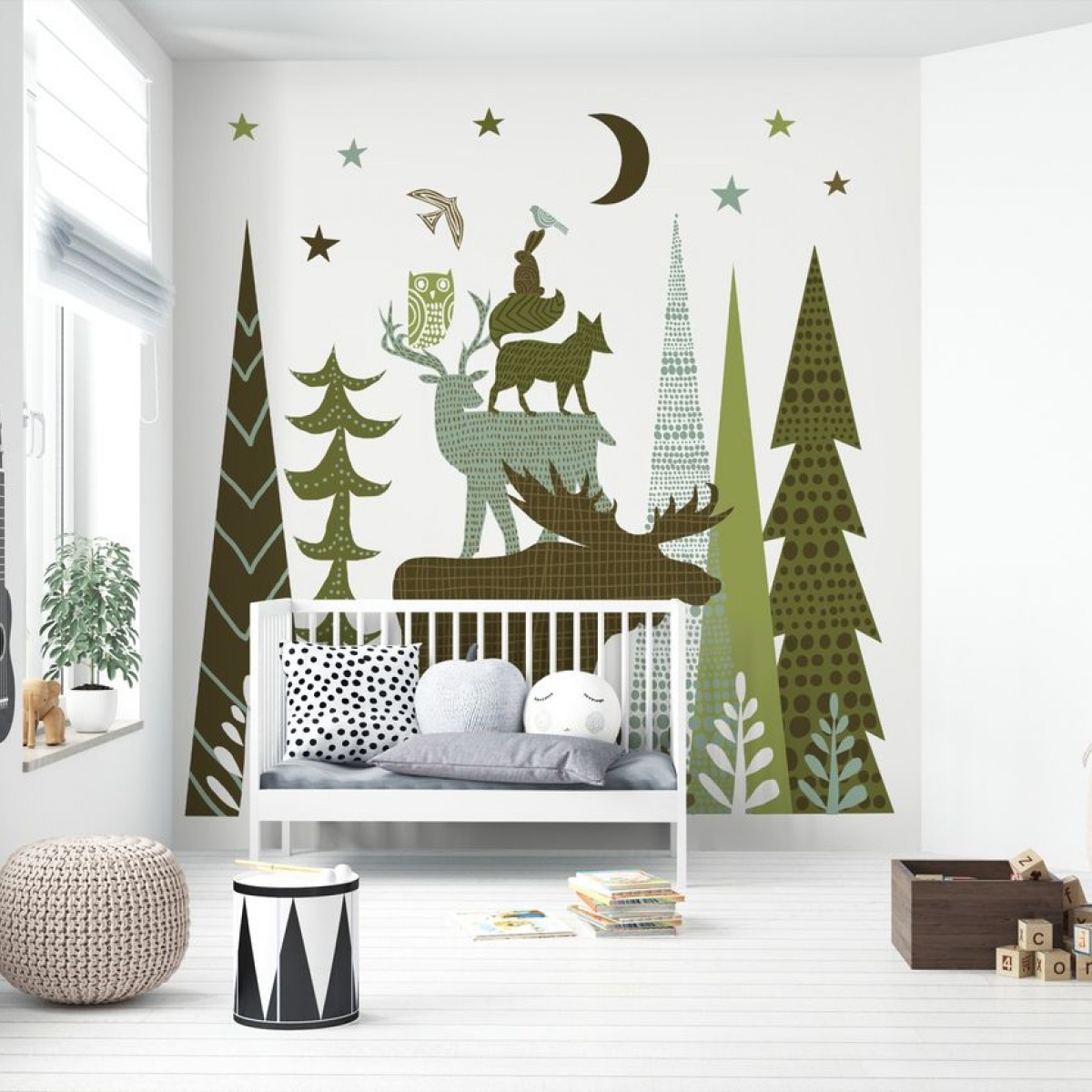 Fototapet Forest Folklore Green Animals 2, personalizat, Photowall