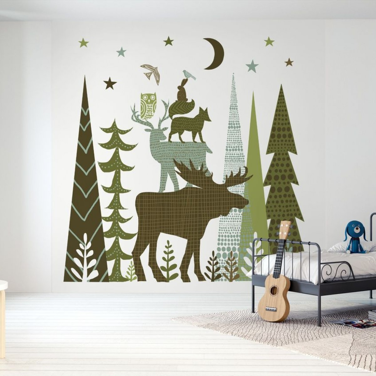 Fototapet Forest Folklore Green Animals 2, personalizat, Photowall