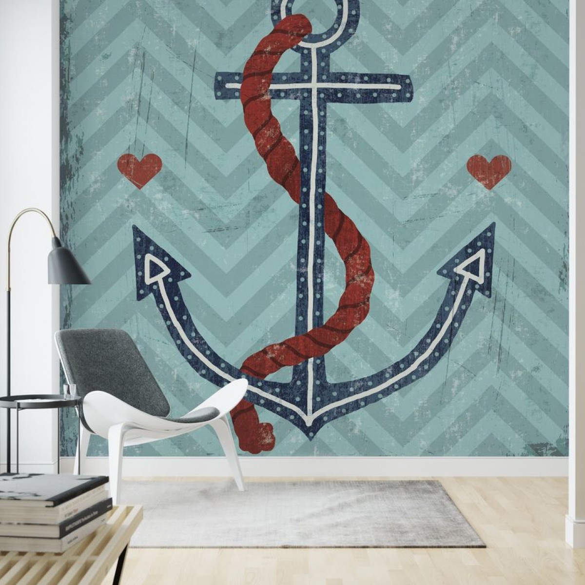 Fototapet Nautical Love Anchor, personalizat, Photowall