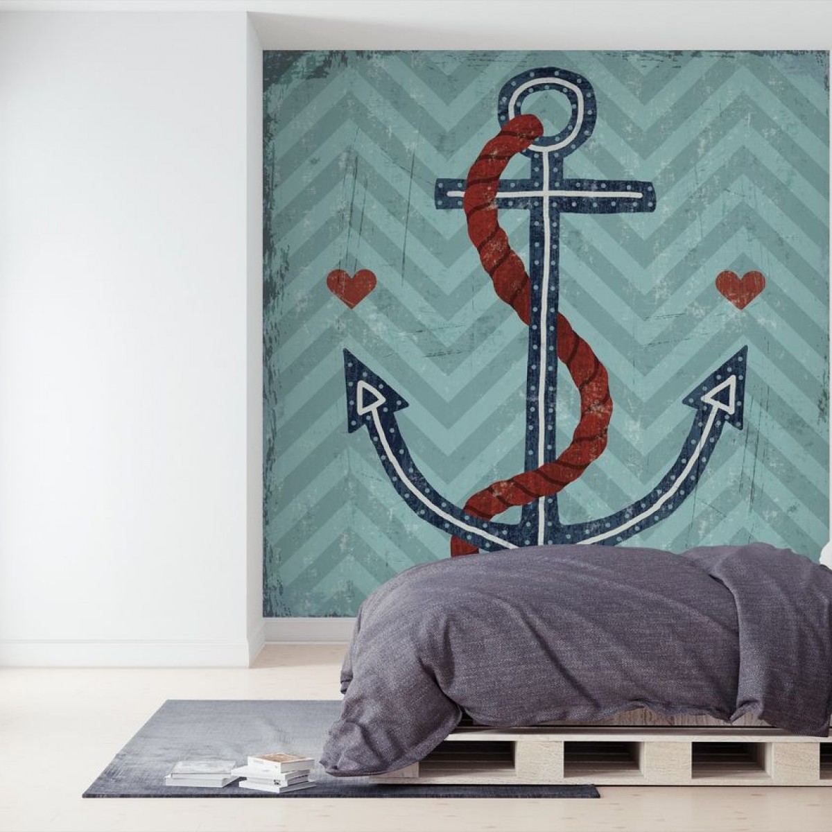 Fototapet Nautical Love Anchor, personalizat, Photowall