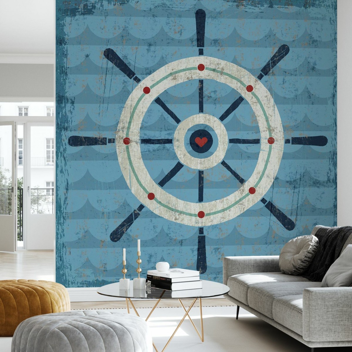 Fototapet Nautical Love Helm, personalizat, Photowall