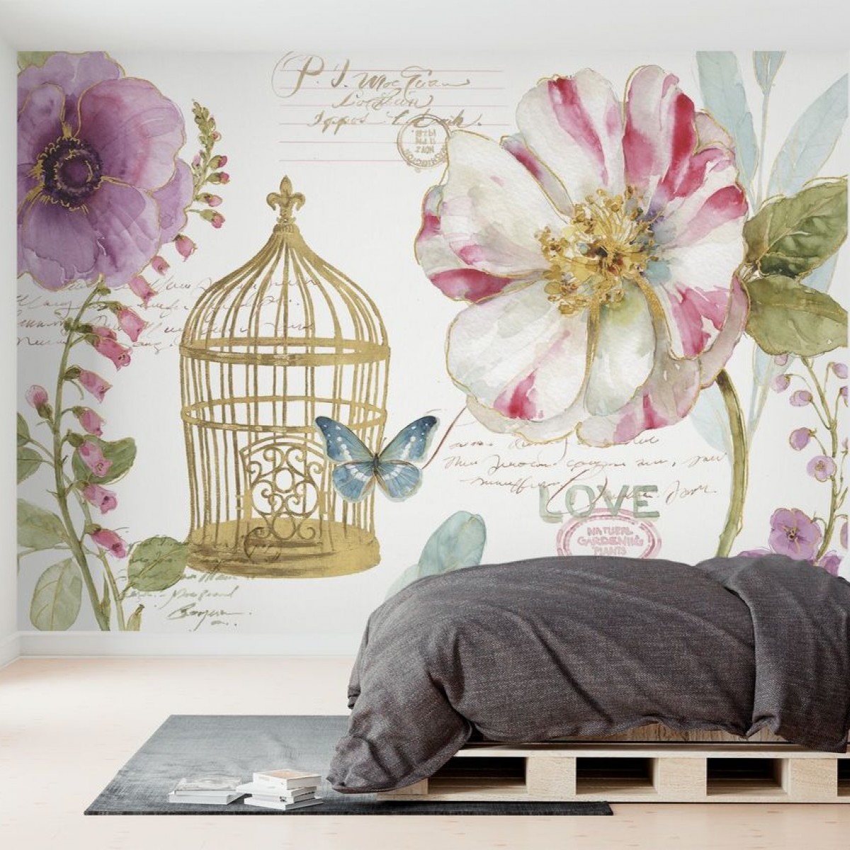Fototapet Rainbow Seeds Birdcage, personalizat, Photowall