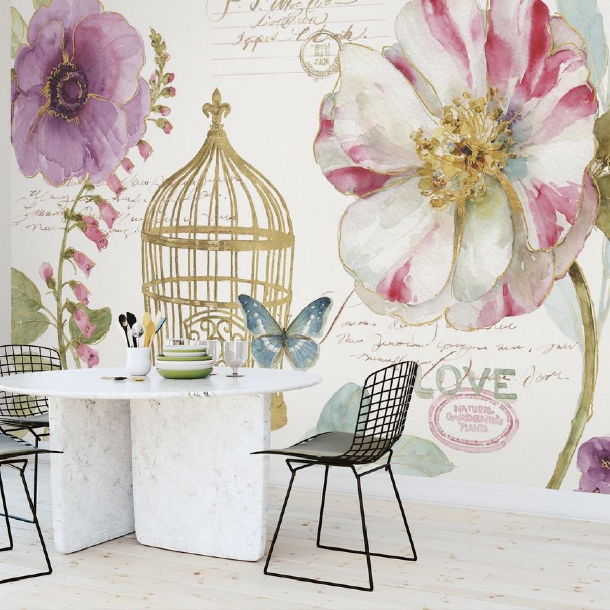 Fototapet Rainbow Seeds Birdcage, personalizat, Photowall