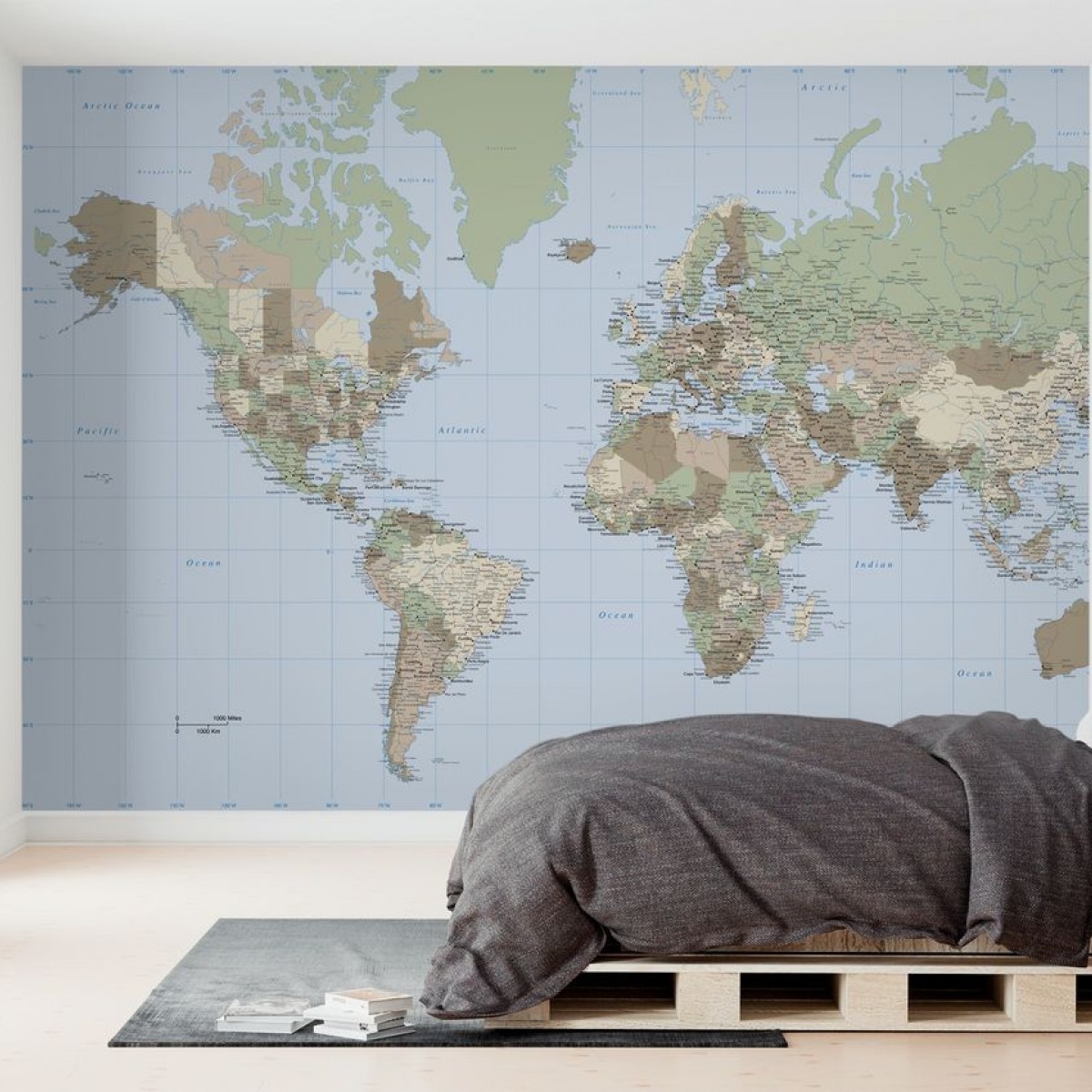 World Map Vintage, personalizat, Photowall
