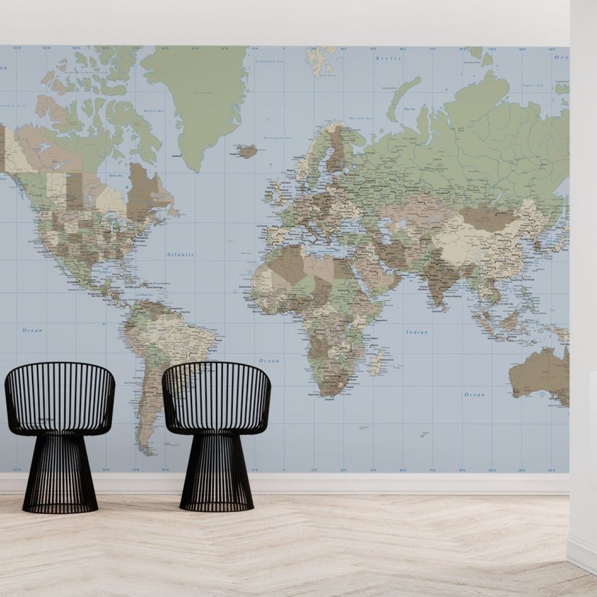 World Map Vintage, personalizat, Photowall