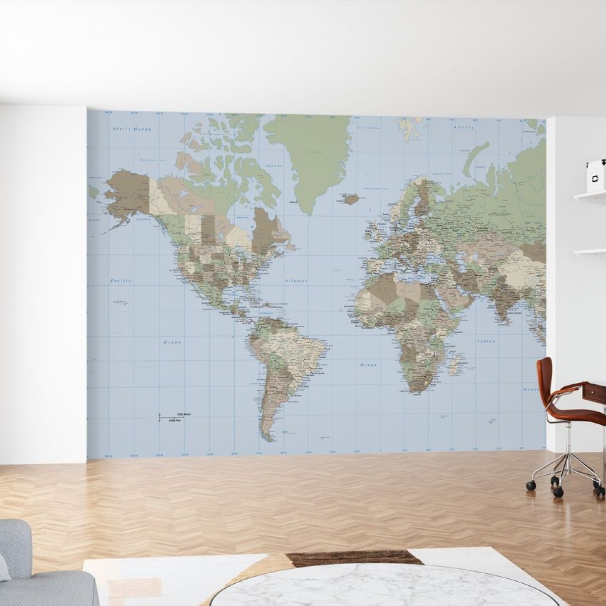 World Map Vintage, personalizat, Photowall