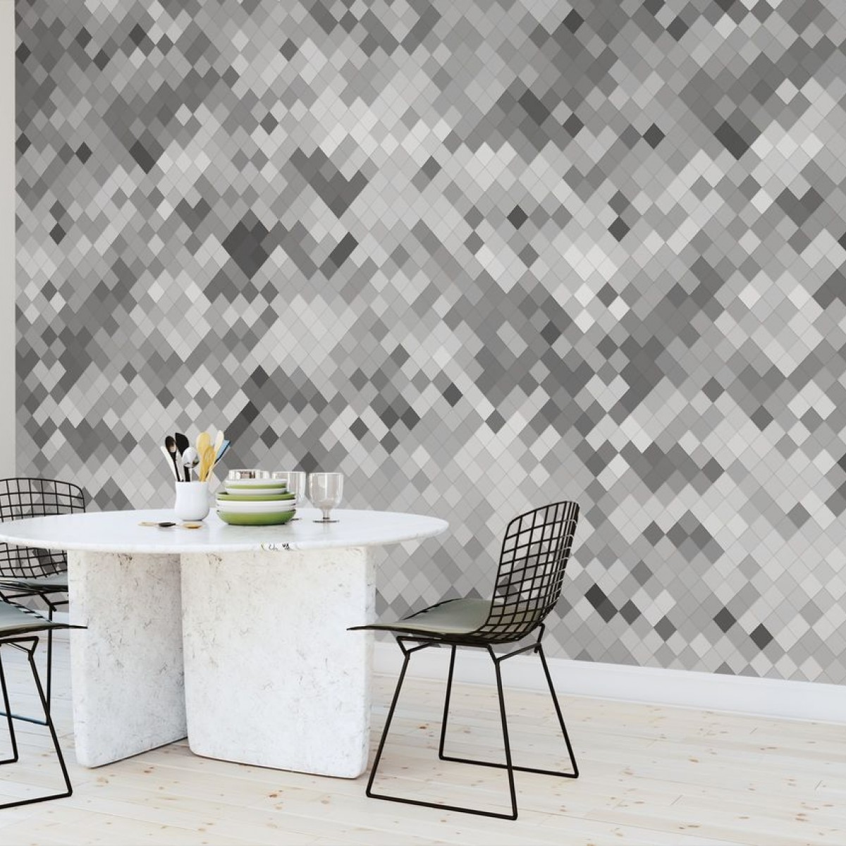 Fototapet Tile Grey, personalizat, Photowall