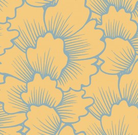 Fototapet Mostly Coral Blue on Yellow, Personalizat, Photowall