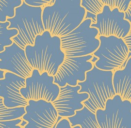 Fototapet Mostly Coral Yellow on Blue, Personalizat, Photowall