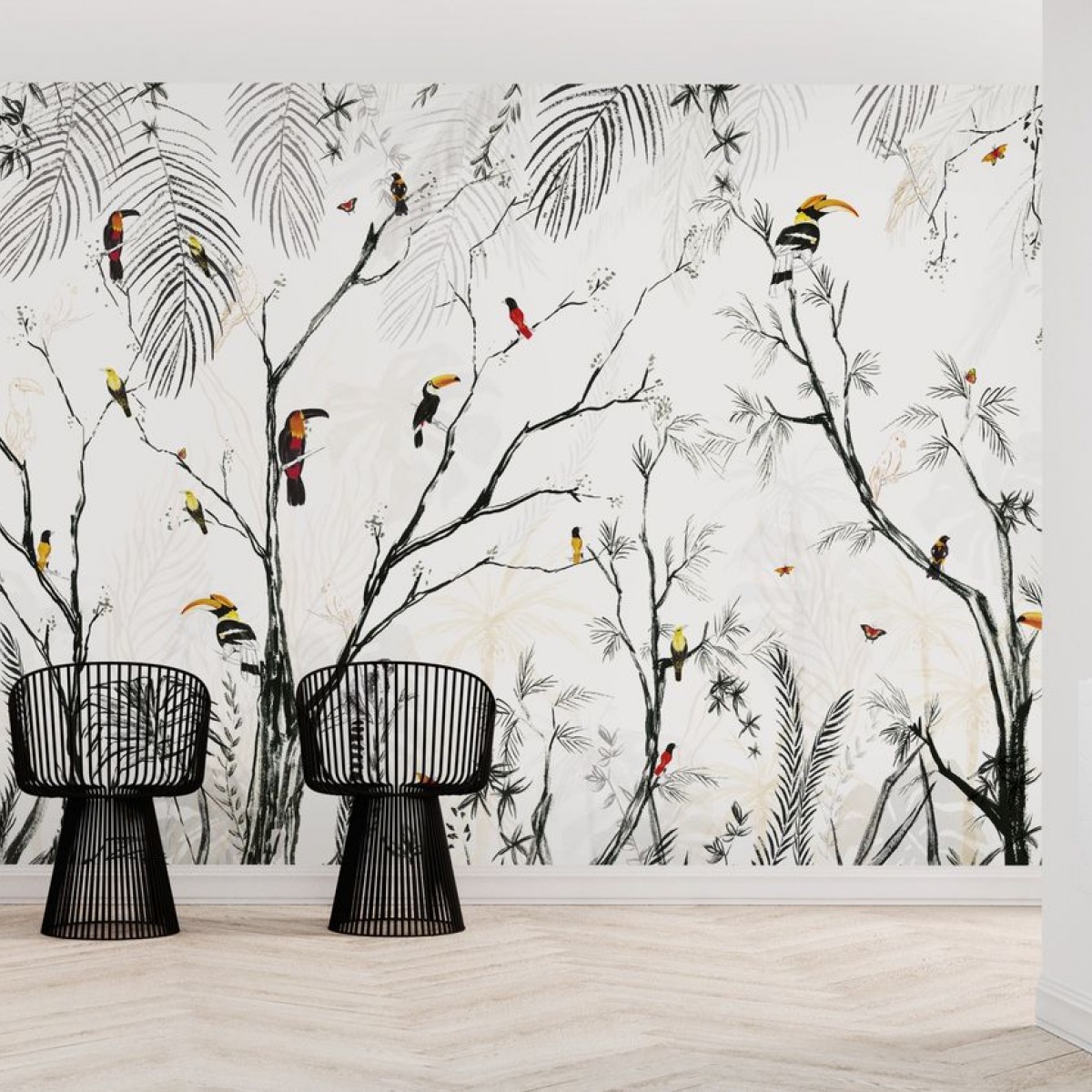 Fototapet Tropical Charcoal, personalizat, Photowall