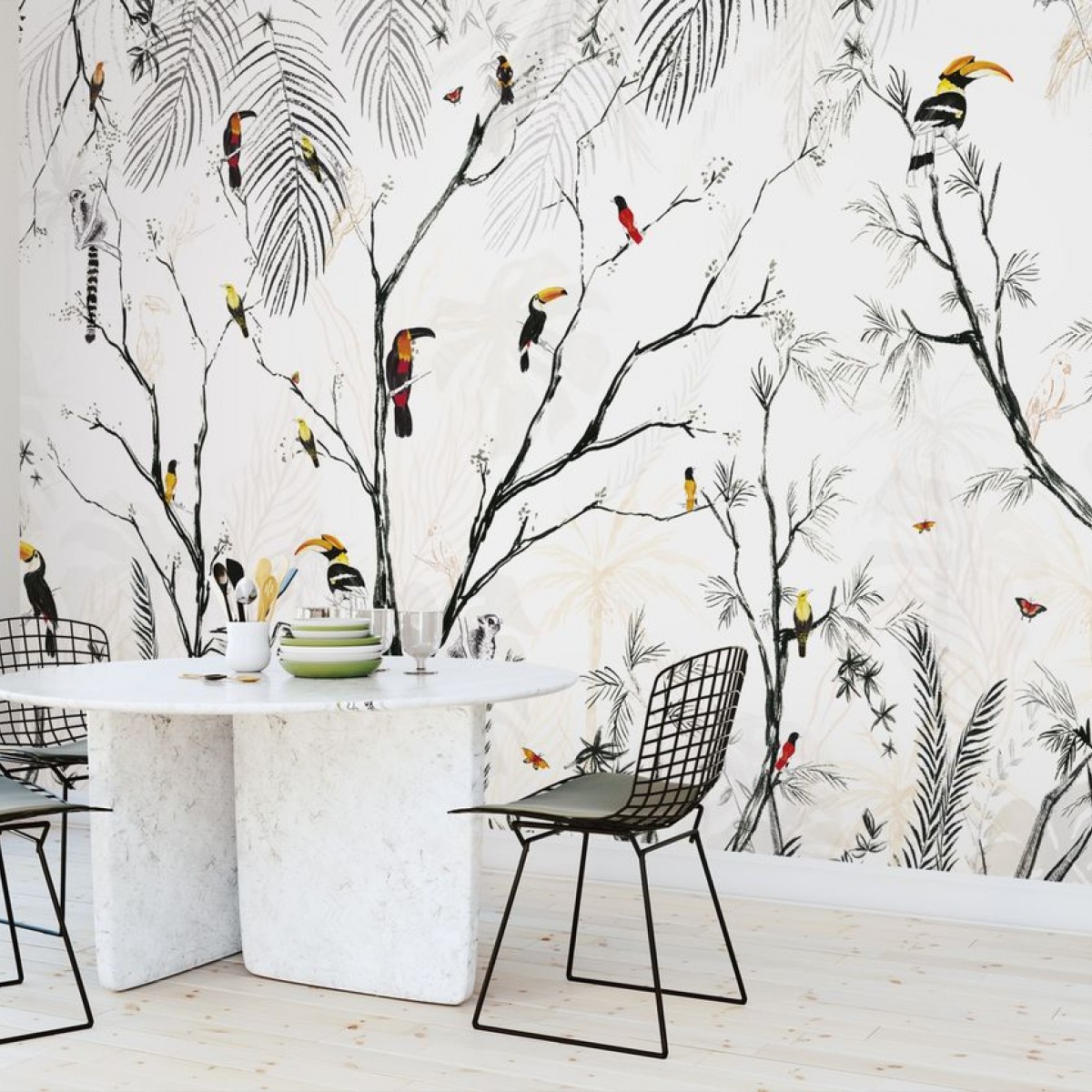 Fototapet Tropical Charcoal, personalizat, Photowall