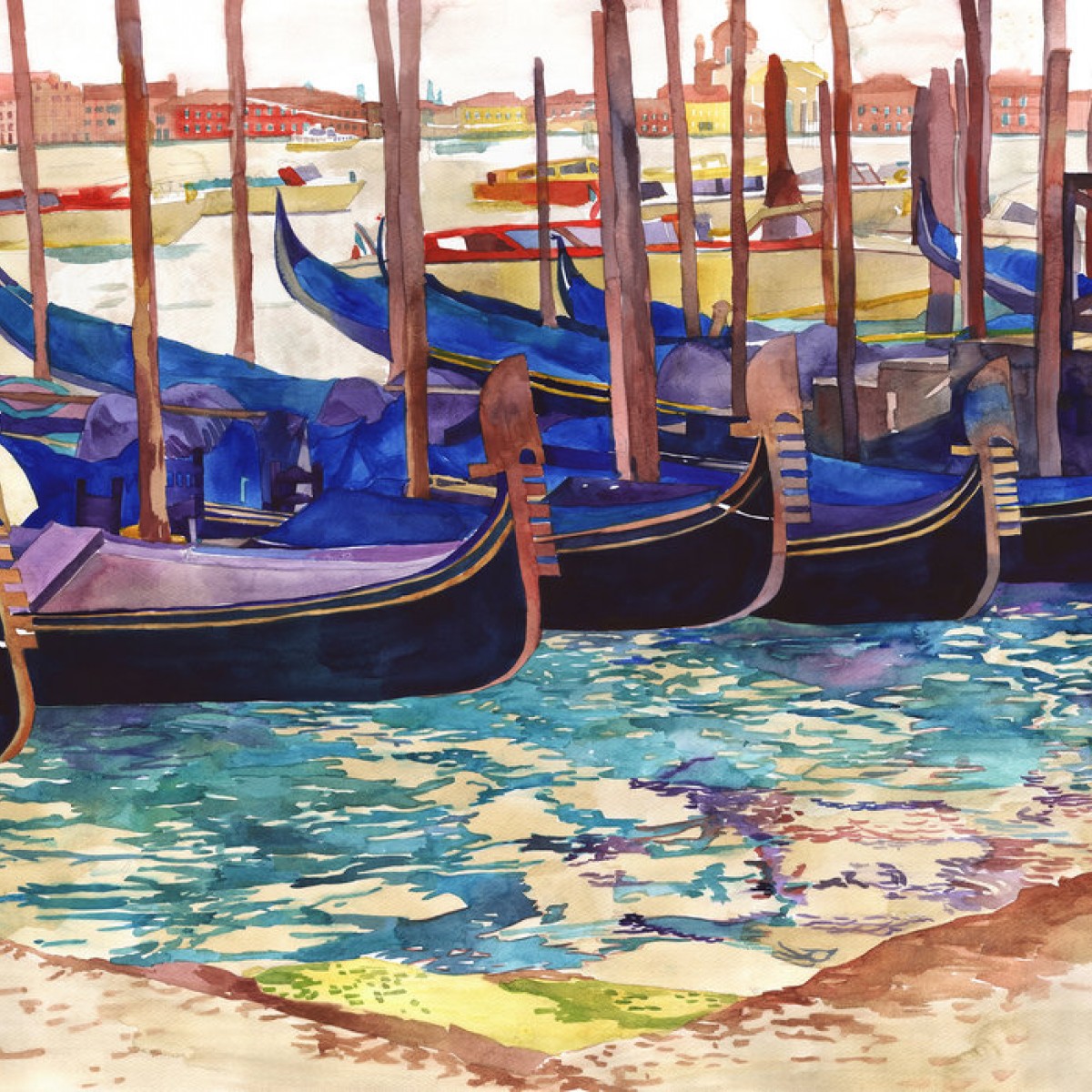 Fototapet Gondolas in Venice, personalizat, Photowall