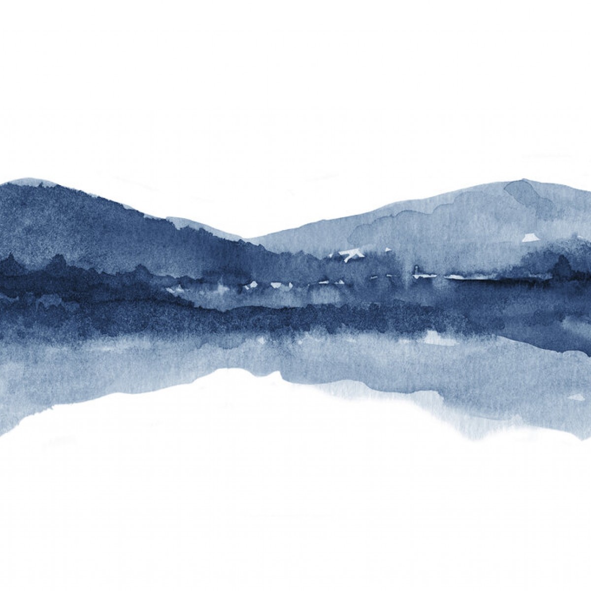 Fototapet Watercolor Landscape I, Navy Blue, personalizat, Photowall, Fototapet living, Fototapet