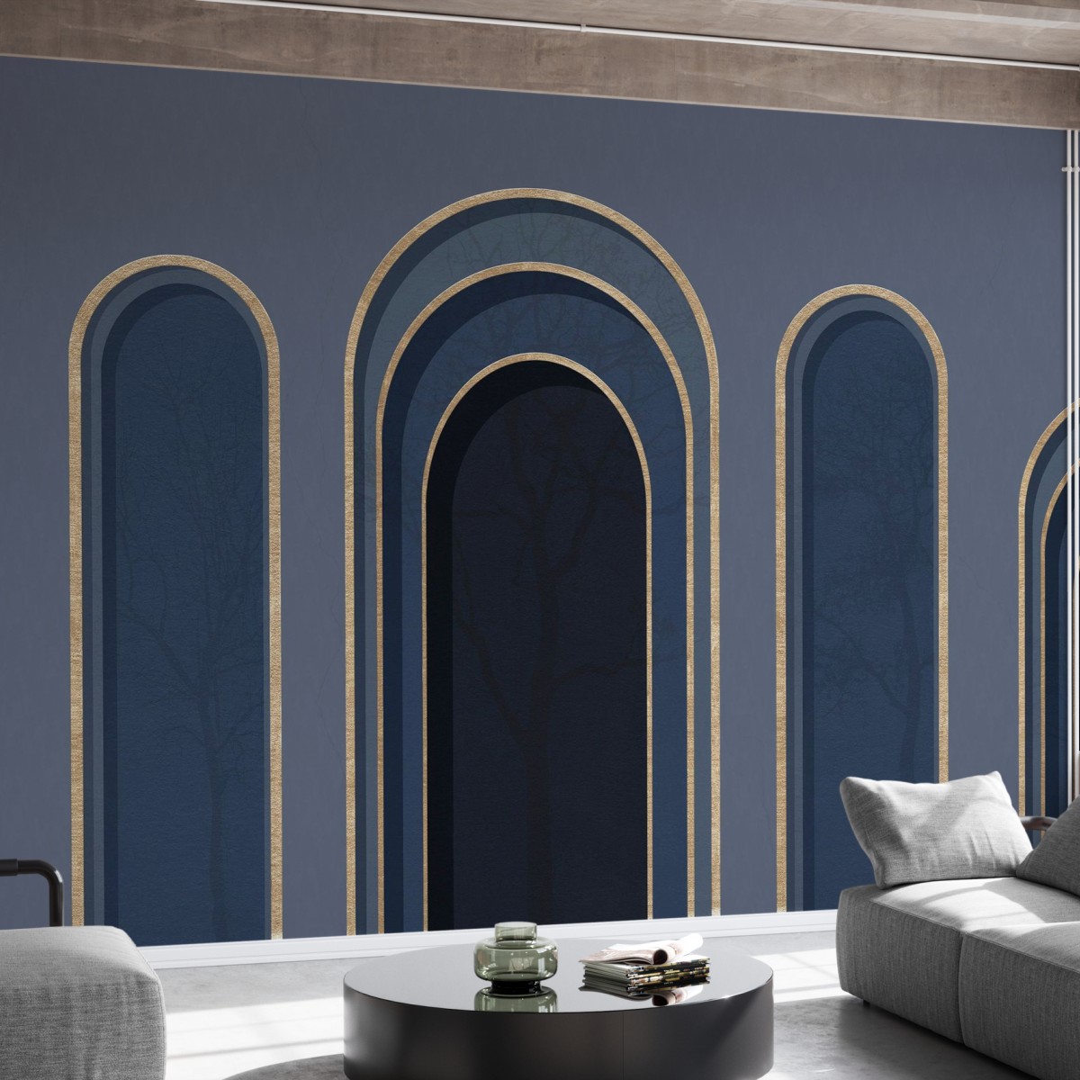 Fototapet Arch Adornment with Trees, Blue, Personalizat, Photowall, Fototapet living