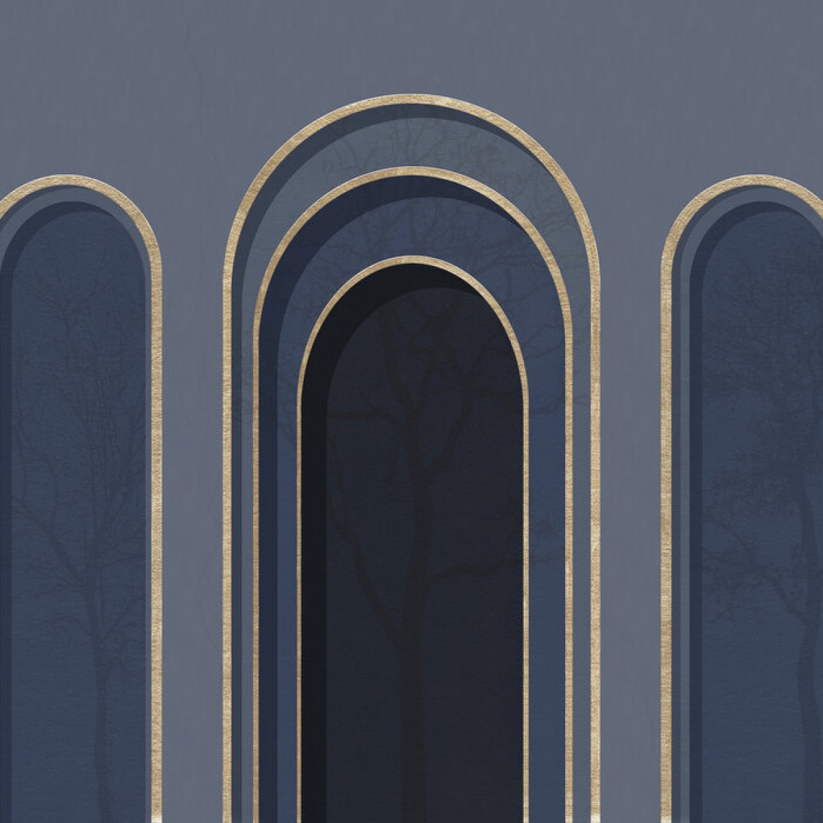 Fototapet Arch Adornment with Trees, Blue, Personalizat, Photowall, Fototapet living