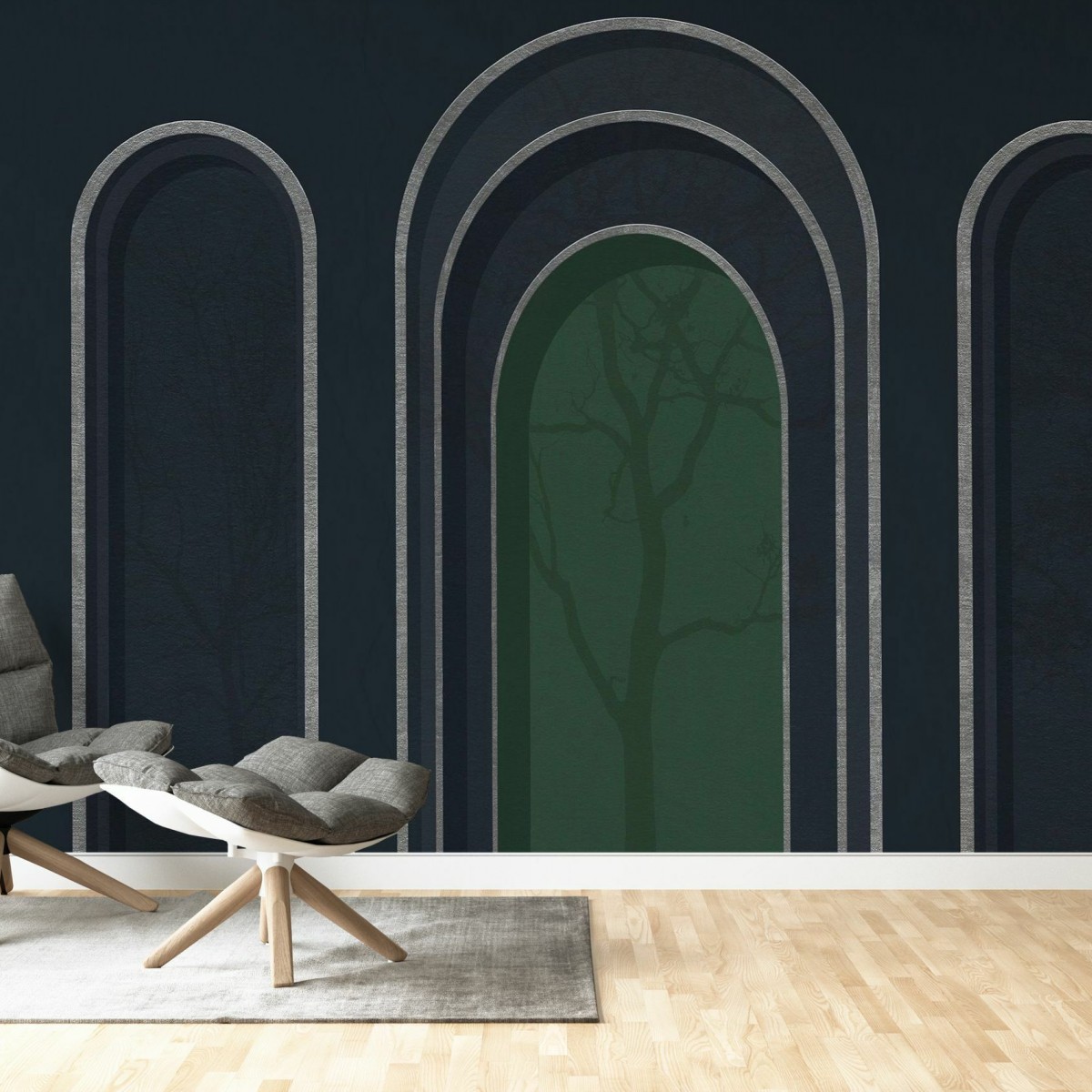 Fototapet Arch Adornment with Trees, Blue Green, Personalizat, Photowall, Fototapet living