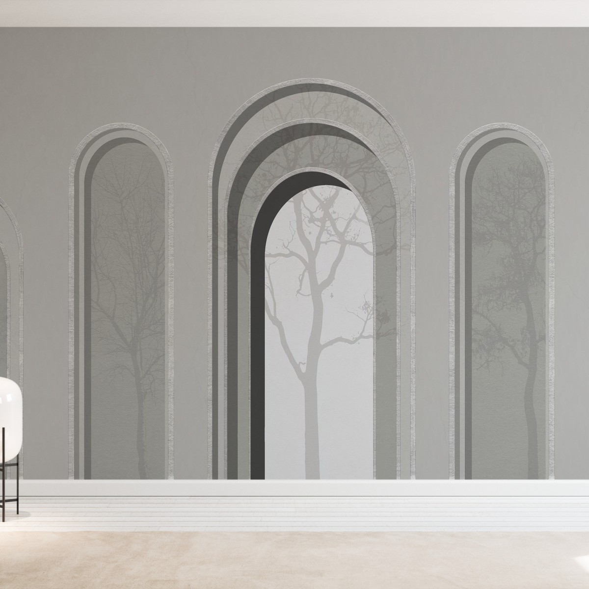 Fototapet Arch Adornment with Trees, Gray, Personalizat, Photowall, Fototapet living 
