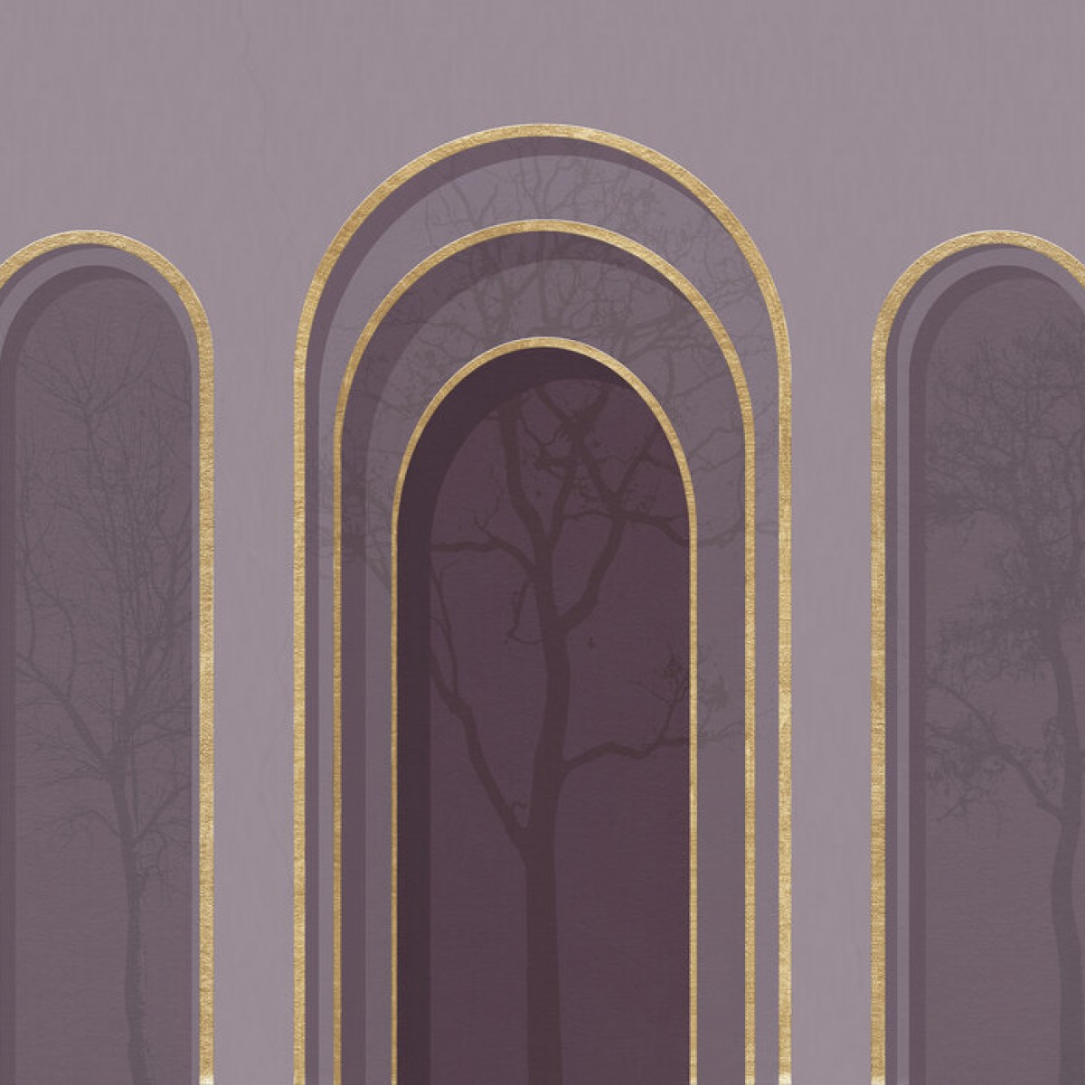 Fototapet Arch Adornment with Trees, Violet, Personalizat, Photowall, Fototapet living 