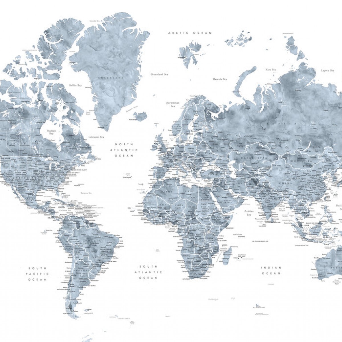 Fototapet World Map with Cities, personalizat, Photowall, Fototapet pentru copii, Fototapet 