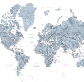 Fototapet World Map with Cities, personalizat, Photowall