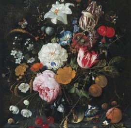 Fototapet Flowers in a Glass Vase with Fruit, Jan Davidsz de Heem, Personalizat, Photowall