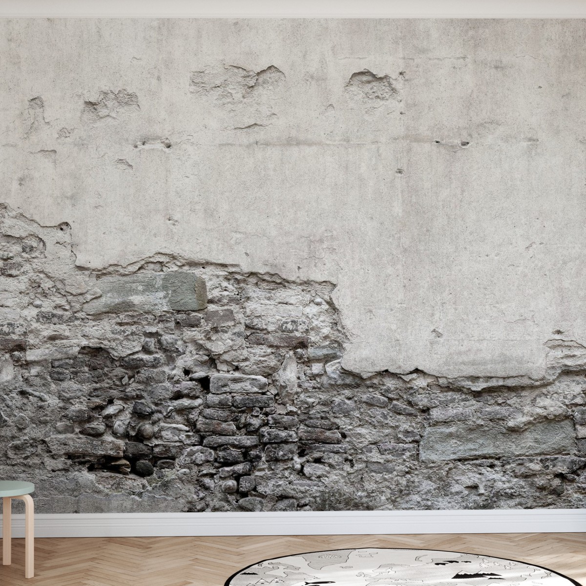 Fototapet Old Cracked Stone Wall, Gri, Personalizat, Photowall, Fototapet living, Fototapet