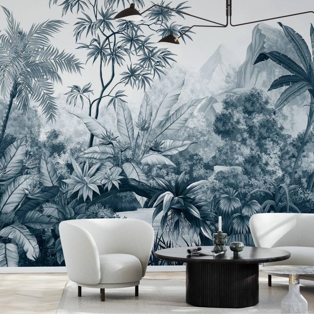 Fototapet Tangled Jungle, Dark Blue, Personalizat, Photowall, Fototapet living